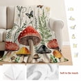 thumbnail image 5 of Mushrooms Blanket Soft Cozy Warm Throw Blanket for Couch, Plush Fuzzy Flannel Fleece Blankets for Sofa, Butterfly Botanical Country Plants Beige Bed Blankets Lightweight Gifts for Women, 50"x60", 5 of 9