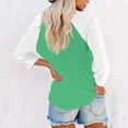 thumbnail image 5 of Hearthz Women's Raglan Tshirts 3/4 Length Sleeve V Neck Baseball Jersey Colorblock Tops for Women Trendy Summer Fall Womens Summer Blouse, 5 of 7