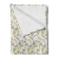 thumbnail image 2 of Flower Soft Flannel Fleece Throw Blanket, Romantic Flowers and Leaves Soft Tone Background Print, Cozy Plush for Indoor and Outdoor Use, 50" x 70", Yellow Green Eggshell, by Ambesonne, 2 of 5