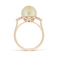 thumbnail image 2 of ANGARA Golden South Sea Cultured Pearl Ring with Trio Diamonds in 14K Rose Gold for Women | June Birthstone, Birthday, Anniversary, Jewelry Gift for Women | Pearl Ring, 2 of 8