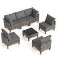 thumbnail image 3 of MRUAKA 7 Pieces Wicker Outdoor Patio Furniture Set, All Weather Yellow PE Rattan Sectional Conversation Sofa Set for Backyard,Pool,Gray, 3 of 8