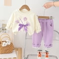 thumbnail image 2 of Caqnni Toddler Baby Girl Clothes Color Block Sweatshirt Pullover Tops Jogger Pants 2Pcs Fall Winter Sweatsuit Outfit Toddler Gift 3 6 12 18 24 Months 2T 3T Outfits,2-3 Years, 2 of 9