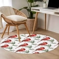 thumbnail image 5 of Christmas Cardinal Bird Round Area&nbsp;Rug 3ft Red Bird Pine Leaves Farmhouse Non-Slip&nbsp;Washable Circle Rugs Soft Felt Indoor Floor Mat for Bedroom Kitchen Living Room Bathroom, 5 of 9