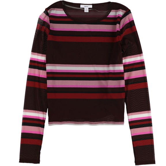 Bar Iii Womens Illusion Mesh Pullover Blouse