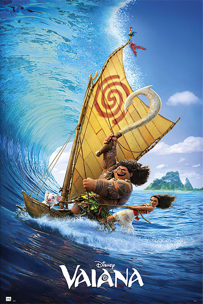 Enumerate Skubbe klippe Vaiana / Moana - Disney Movie Poster (Moana / Vaiana & Maui - Surfing) -  Walmart.com