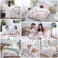 thumbnail image 5 of King 4 Piece Bedding Set Oceans Pink Shells Corals Sea Stars Soft Breathable Duvet Cover and Pillowcase, Abstract Marine Life Duvet Cover Set Bed Sheets for Bedroom Dormitory Guest Room, 5 of 9