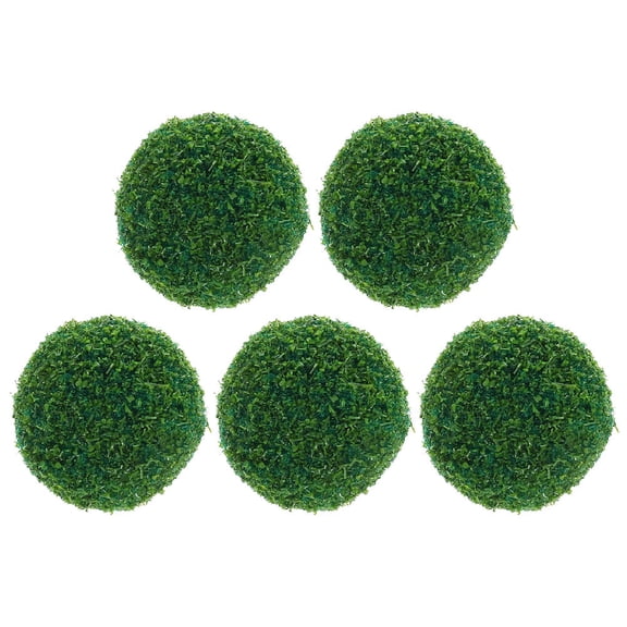 SEWCHICS 5Pcs Decorative Artificial Grass Balls for Garden Enhancement and Interior Centerpieces