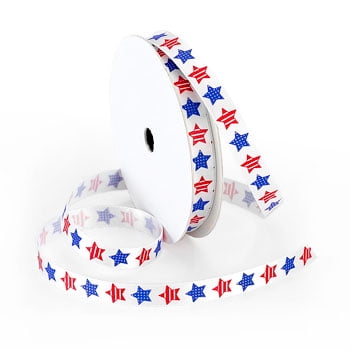 Red//White//Blue Morex Ribbon Stars and Stripes Wired Satin Ribbon Spool 2-1//2-Inch by 3-Yard