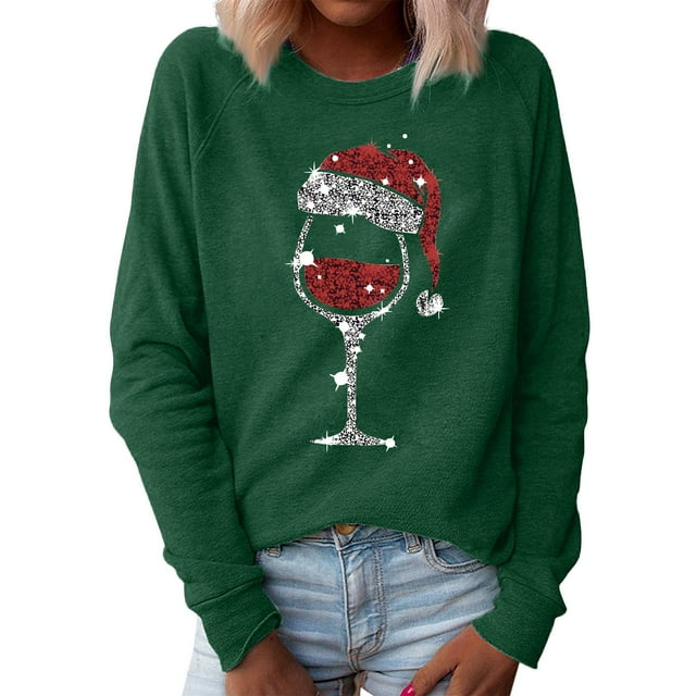 Chandail en Molleton de Noël Décontracté pour Femmes, Col Rond, Manches Longues, Blouse, Chandail-Over
