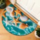 thumbnail image 4 of Uuiauoio Half Circle Bath Mat Non-Slip, Bathroom Rugs, Rubber Backing Absorbent Quick Dry Machine Washable Carpet for Bathroom Floor, Bedroom Home Decor 16" x 24", 4 of 6