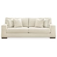 thumbnail image 2 of Benjara Magg 96 Inch Sofa, 4 Accent Pillows, Oversized Cushion, Beige Polyester, 2 of 5