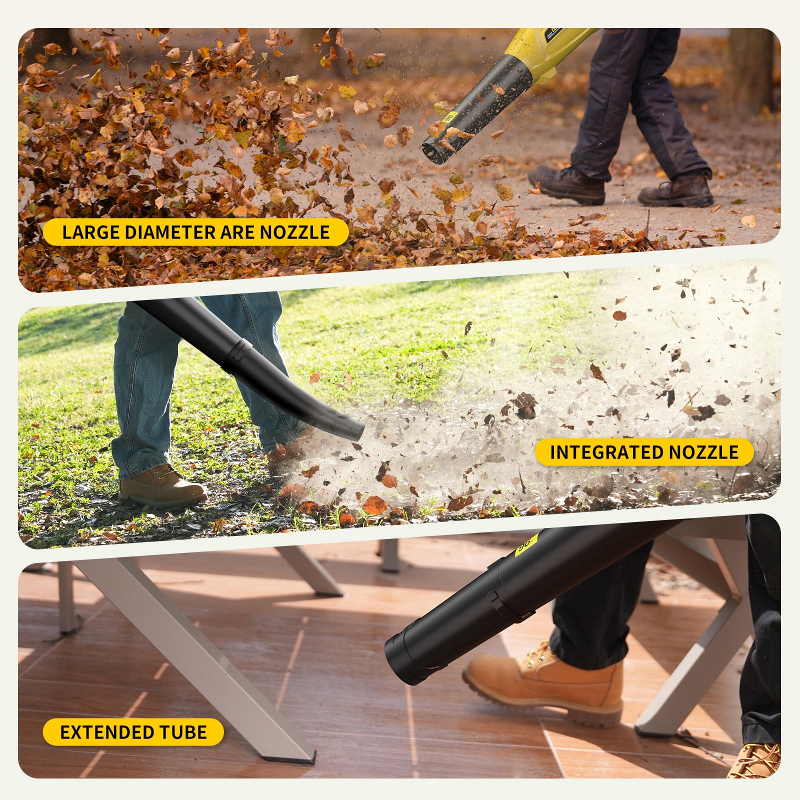 40V Leaf Blower - 650CFM Leaf Blower Cordless with 2 X 5.0Ah Battery & Charger, 4-Speed Electric Leaf Blower, Battery Powered Leaf Blower for Snow Blowing & Yard