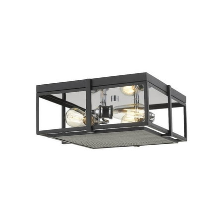 

Z-Lite 724F15 Halycon 3 Light 16 Wide Flush Mount Square Ceiling Fixture - Black