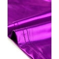 thumbnail image 5 of INSPIRE CHIC Women's Mock Neck Party Short Sleeve Metallic Crop Tops L Purple, 5 of 6