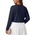 thumbnail image 7 of Gleelist Plus Size Cropped Cardigan Bolero Shrug Open Front Long sleeve Lightweight Cardigan Sweaters For Women XL-5XL, 7 of 7
