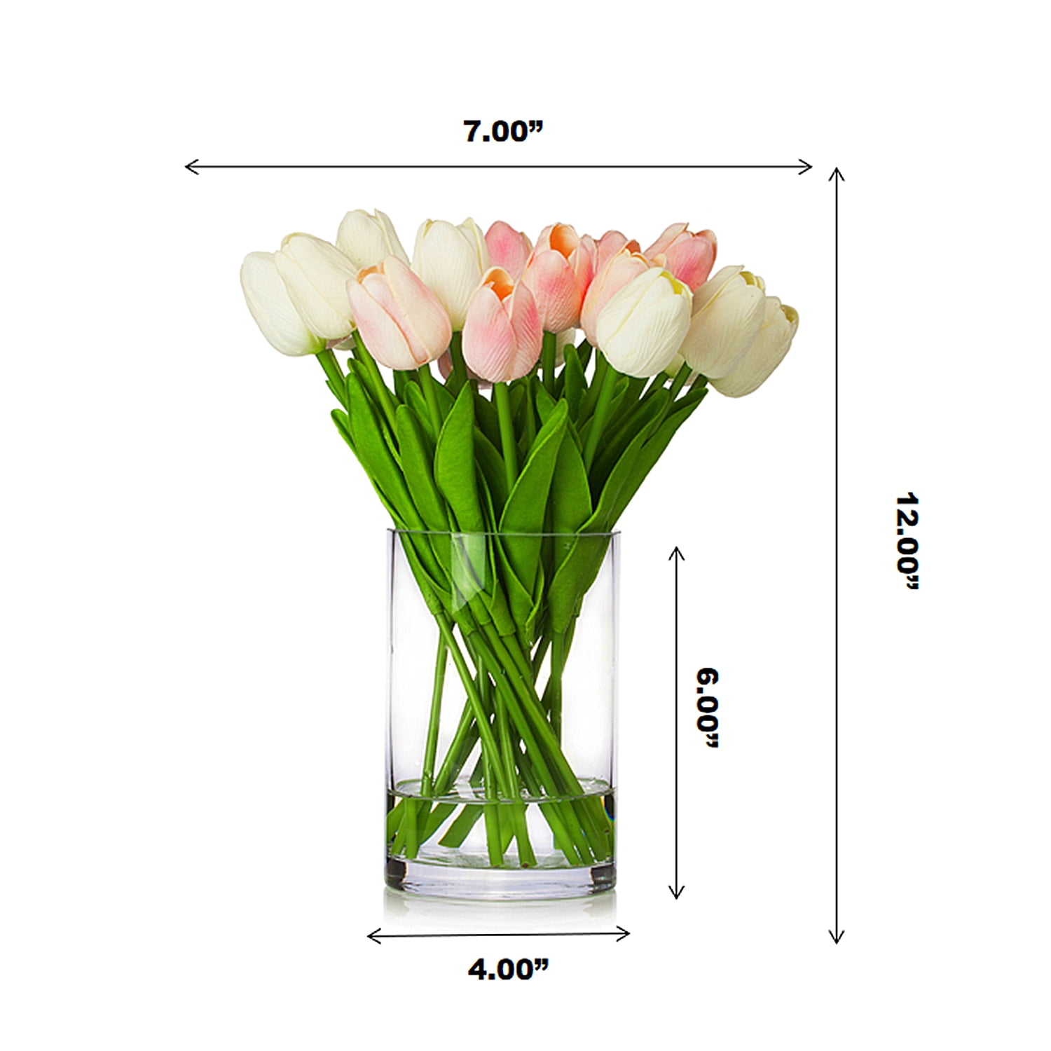 Pink And White Tulips In A Vase