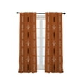 thumbnail image 3 of 3S Brother's Home Décor Curtains BOHO Design Set of 2 Panels Velvet Look Hanging Back Tap and Rod Pocket Décor Nursery Room Bedroom Kitchen Window - Made in Turkey 37Brick (52"Wx95"L), 3 of 6