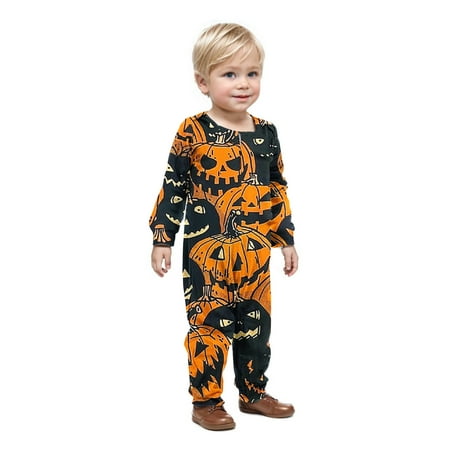 

Kalauyu Kids Baby/Toddler Halloween Matching Family Sleepwear Fashion Cute Print Long Sleeved Romper Pjs Parent-child Wear Outfits (for Infants)