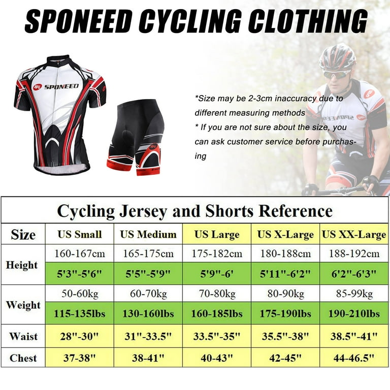 Sponeed Men's Bicycle Gear, Mountain Bike Jersey Set, Biking Sponeed Men's Bicycle Gear, Mountain Bike Jersey Set, Biking