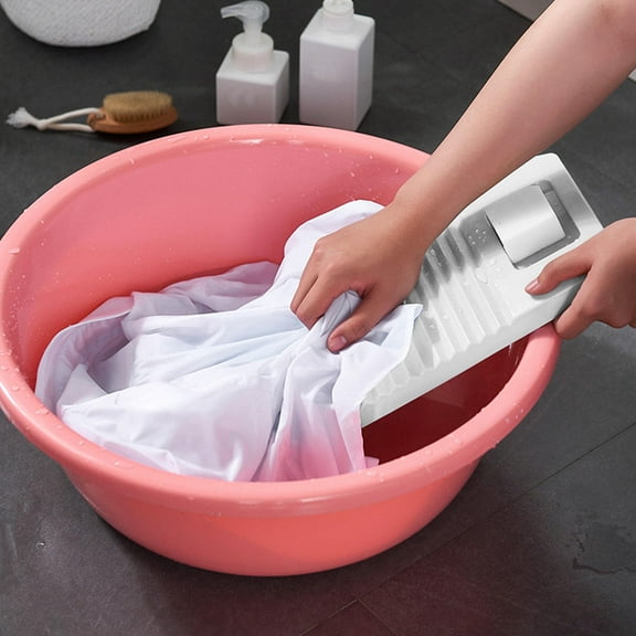 SILENRADAWN Washing Board for Clothes 1Pcs White Plastic Rectangular Nondeforming Laundry Tool