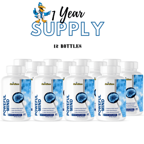Powerful Mind- Brain Support- 12 Bottles- 720 Capsules