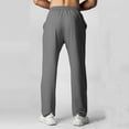 thumbnail image 5 of COSFO Athletic Men Pants Quick Dry Solid Workout Straight Trousers with Pockets Elastic Waist Open Bottom Loose Fit Men's Trousers, 5 of 7