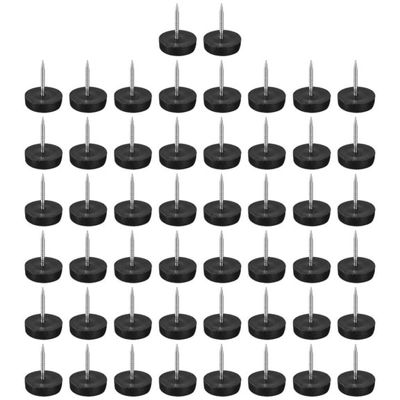 Uxcell Plastic Nail-On Furniture Glides 50Pcs 13.5mm Dia Table Chair Sofa Leg Floor Protectors Black