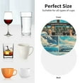 thumbnail image 6 of Honeii Comic Airplane Cockpit Illustration Print Leather Coaster Set of 4, Ideal for Safeguarding Your Furniture from Drinks Spills and Effortless Cleanup-Round Shape, 6 of 6
