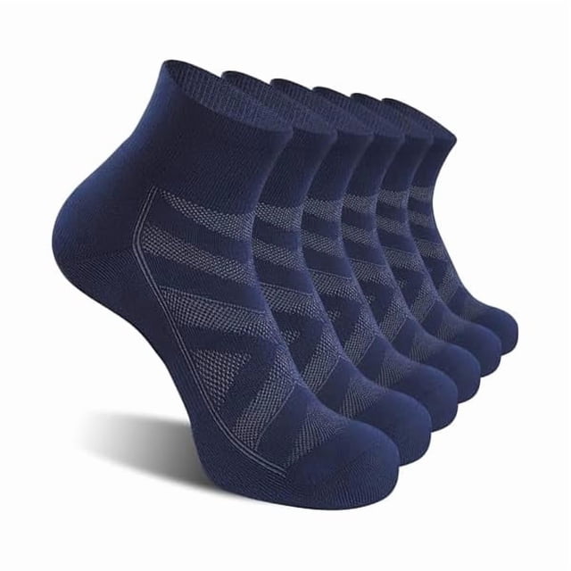 Chenchen 6 Pack Athletic Socks with Cushion Compression Running Ankle Socks for Men and Women