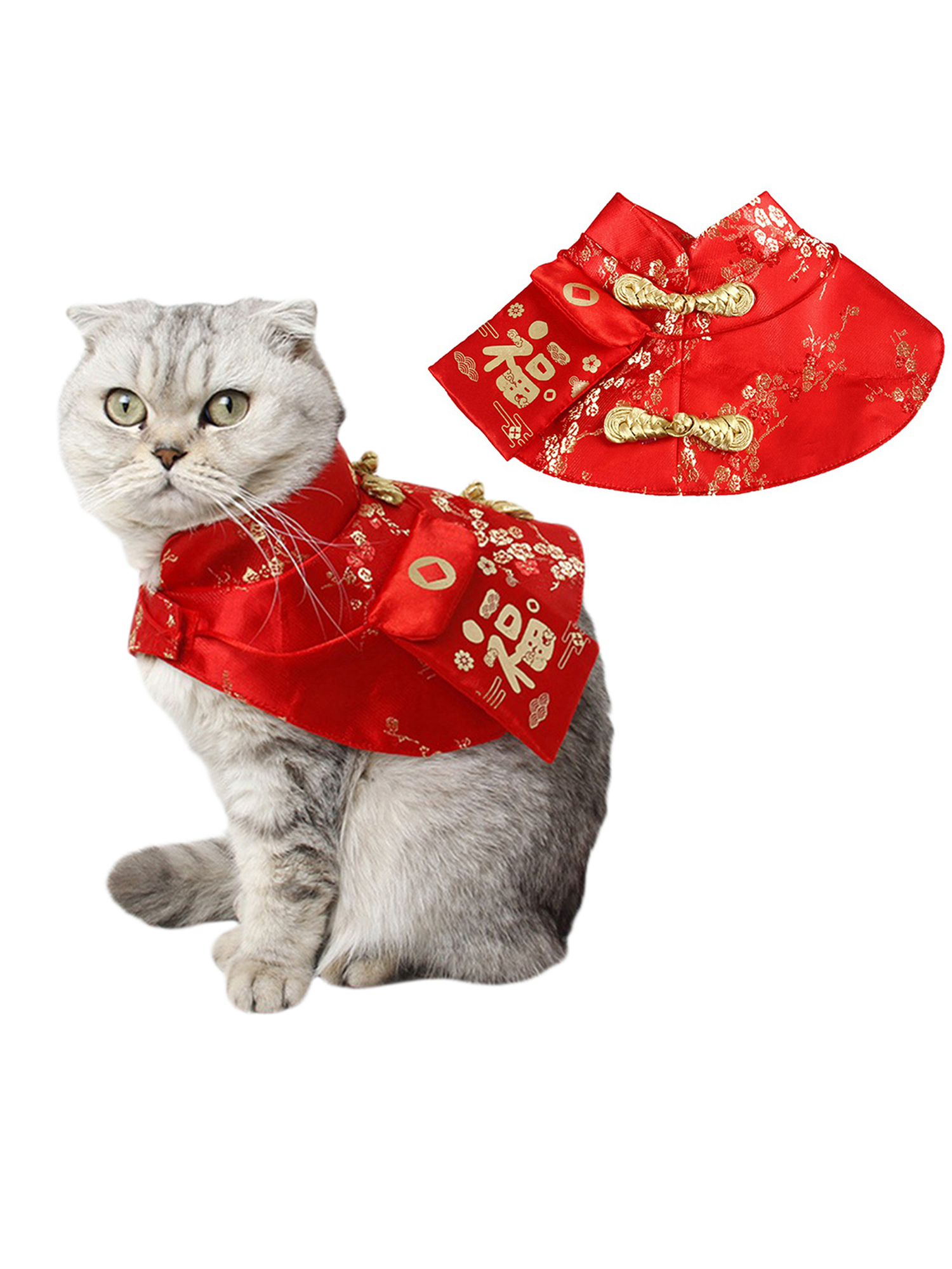 Cat Costume for Cats, Cat Cape Cloak Adjustable Soft Pet Cape for