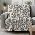 thumbnail image 2 of Sage Green Leaf Blanket Soft Cozy Warm Throw Blanket for Couch, Plush Fuzzy Flannel Fleece Blankets for Sofa, Vintage Farmhouse Boho Pastoral Tribal Bed Blankets Lightweight Gifts for Women, 50"x80", 2 of 9