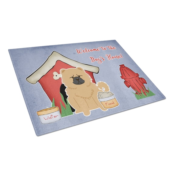 Caroline's Treasures Dog House Collection Chow Chow Cream Glass Cutting Board Large