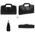 thumbnail image 2 of Women Crocodile Pattern PU Leather Crossbody Bag Flap Top Handle Bag Handbag, 2 of 7