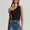Black, variant on One‑Shoulder Solid Streetwear Tank Top Asymmetric Cut Slim Fit Lightweight Stretch Fabric Flattering Silhouette Urban Casual Layering Piece For Daywear Night Out And Travel, Fashion Top