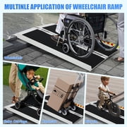DWALE 2ft Portable Wheelchair Ramp, 800 lbs Capacity Folding Aluminum Ramp with Anti-Slip Surface for Home Steps, Doorways