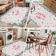 thumbnail image 6 of Pink Flamingo 3'x5' Washable Rug, Tropical Botanical Summer Flower Rustic Non-Slip Area Rugs for Entryway Kitchen Classroom, StainResistant Dorm Throw Carpet, Low Pile Soft Indoor Floor Mat, 6 of 9