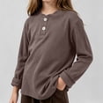 thumbnail image 6 of Acaics Girls' Long-Sleeve Layering T-Shirt: Fall Solid-Color Lightweight Modal Long-Sleeve Crew-Neck Top, Ages 0–15, 6 of 9
