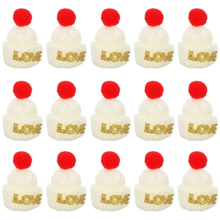 

15pcs Christmas Mini Woolen Hat Lovely Mini Hat Decoration DIY Craft Accessories
