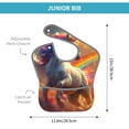 thumbnail image 4 of Susaid Rainbow Sunset Cloud White Horse Print Bibs for Babies Toddlers Adjustable Waterproof Free Soft Durable Bibs for eating with Large Pocket Food Catcher, 4 of 8