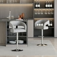 thumbnail image 3 of VECELO Bar Stools Set of 4, Adjustable Swivel PU Leather Counter Height Barstools with Back and Arms, Light Gray, 3 of 11
