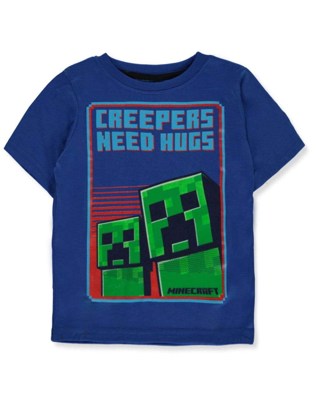 Minecraft Boys' Creeper Hugs TShirt royal blue, 5 6