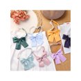 thumbnail image 5 of Corbatas de moño metálicas brillantes para mujeres, color sólido, con extremo cuadrado, preatadas, para uniforme, azul claro, talla única, 5 of 5