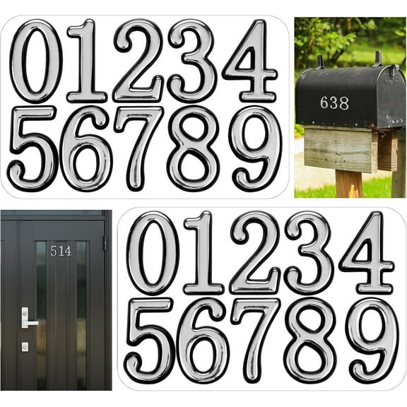 Tutuviw 20 Pcs 3D Mail Box Numbers for Outside 2 Inch 0-9 Mailbox Stickers Self Adhesive Waterproof Stickers Reflective Address Numbers for Residence Apartment Office Room Mailbox