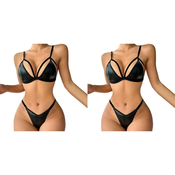(2-Pack) Kcodviy Women Plus Size Underwire Real Silk for Women Set Two Piece Sleepwear Sheer Dress for Women Steel Chain Linked Underwire Ling
