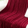 thumbnail image 6 of Battilo Dark Red Throw Blanket,Burgundy Woven Chenille Knit Throw Blankets,Christmas Decor,51"x67", 6 of 8