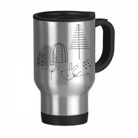 

Cartoon Puppy Tree Hill Line Pattern Travel Mug Flip Lid Stainless Steel Cup Car Tumbler Thermos