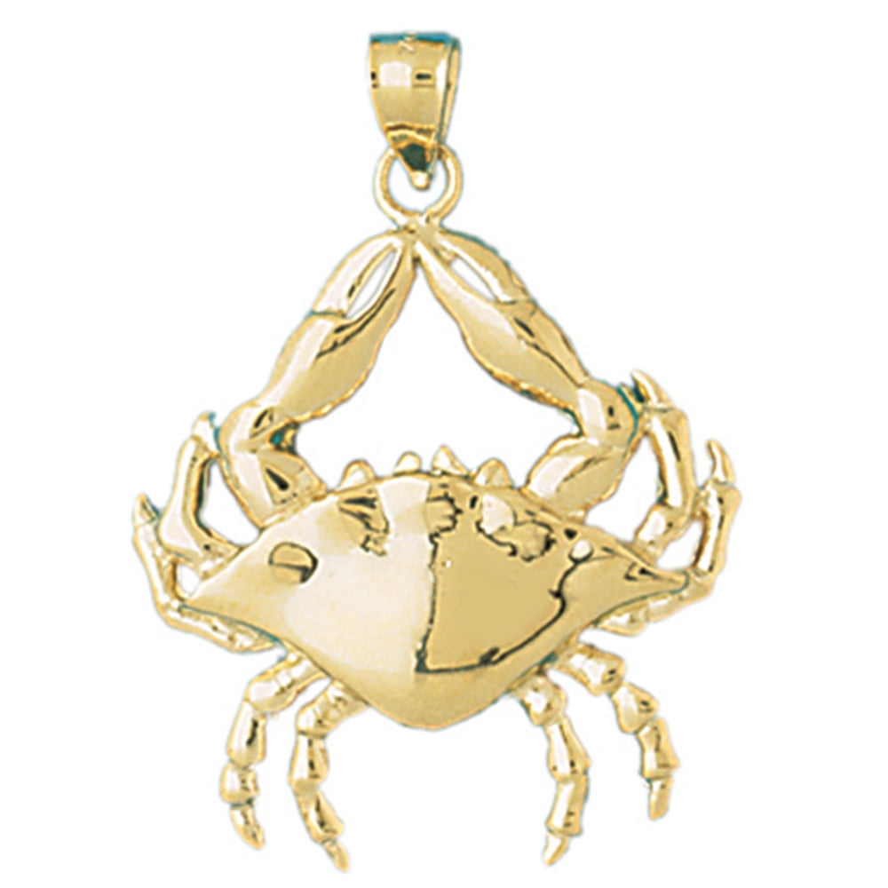 Jewels Obsession Crab Necklace 14K Yellow Gold-plated 925 Silver Crab Pendant with 18 Necklace