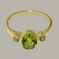 thumbnail image 5 of LBG British Made 14k Yellow Gold Natural Peridot Womens Anniversary Ring - 33 size options - Size 11.5, 5 of 6