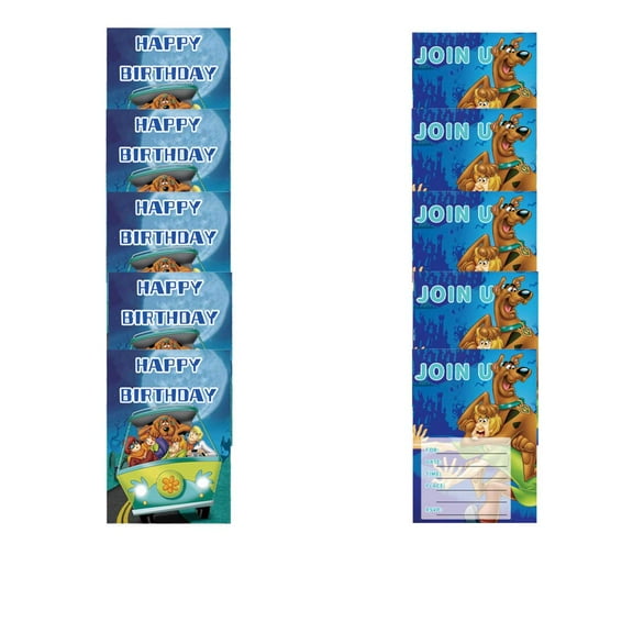 Scooby doo Invitations Cards Stock Bulk Birthday Invite Fill-in Party Supplies Decorations for Boys Girls
