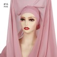 thumbnail image 1 of Solid Color Pearl Chiffon Long Scarf Plus The Same Color Elastic Tube Cap Magnetic Clasp All-in-one Combination Set Of Scarves Convenient Head Scarf, 1 of 4